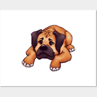 Cute Mastiff Drawing Posters and Art